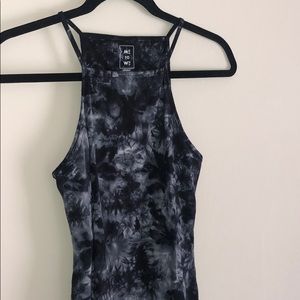 PacSun Grey and Black Tie-Dye Body Suit